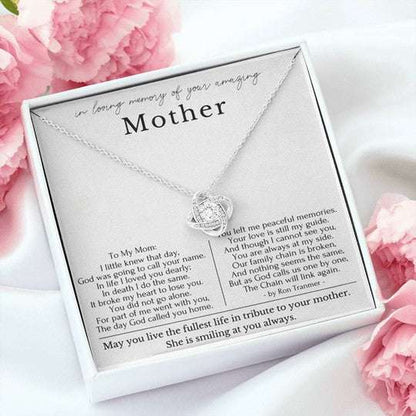 Mom Necklace, Gift For Mom Love Knot Necklace You Left Me Peaceful Memories Gifts for Mother (Mom) Rakva