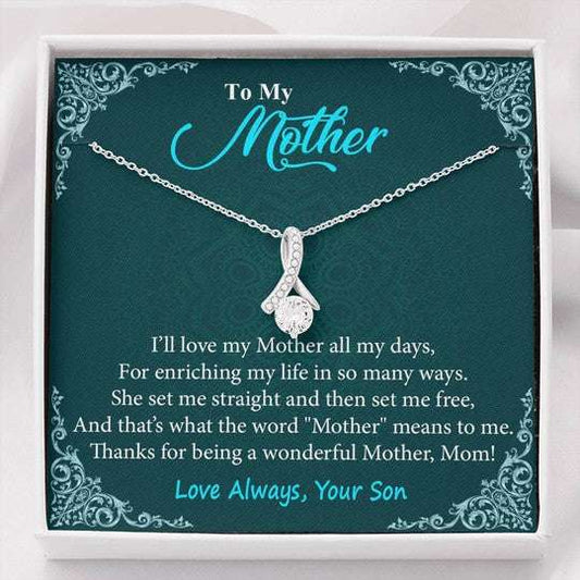 Mom Necklace, Gift For Mom Love My Mother All My Days Alluring Beauty Necklace Gifts for Mother (Mom) Rakva