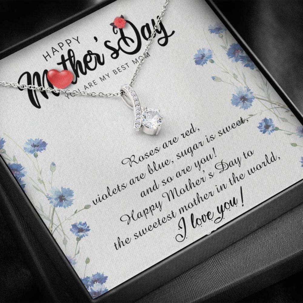 Mom Necklace, Gift For Mom, Lovely Message From Daughter To Mom On Mothers Day Necklace Gifts For Daughter Rakva
