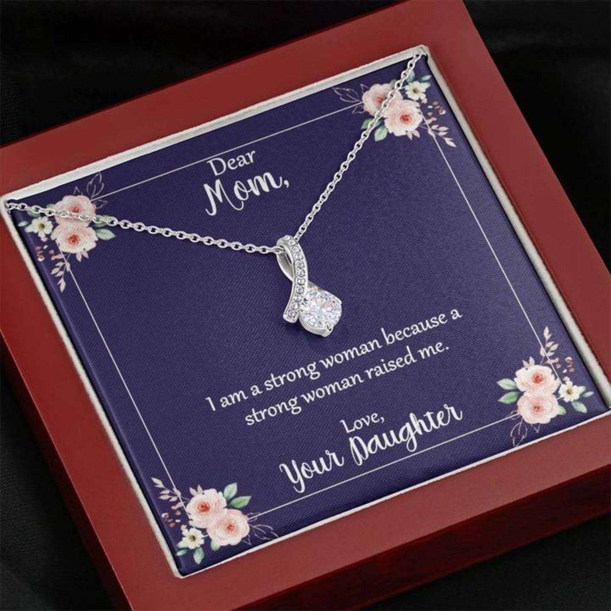 Mom Necklace, Gift For Mom, Mom I Am A Strong Woman Necklace Gifts for Mother (Mom) Rakva