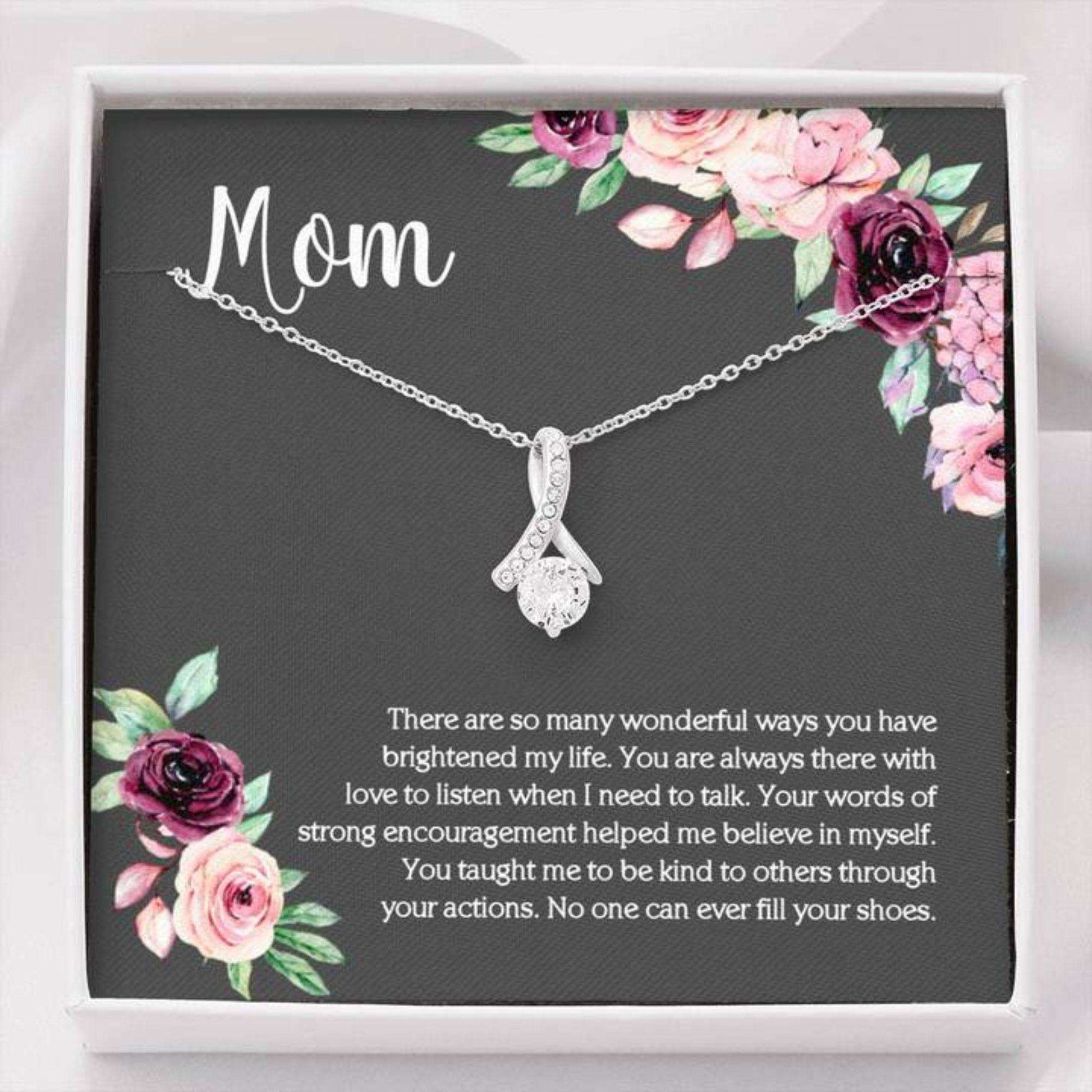 Mom Necklace, Gift For Mom, Mom Necklace Gift From Son Or Daughter, Cz Pendant Gifts For Daughter Rakva