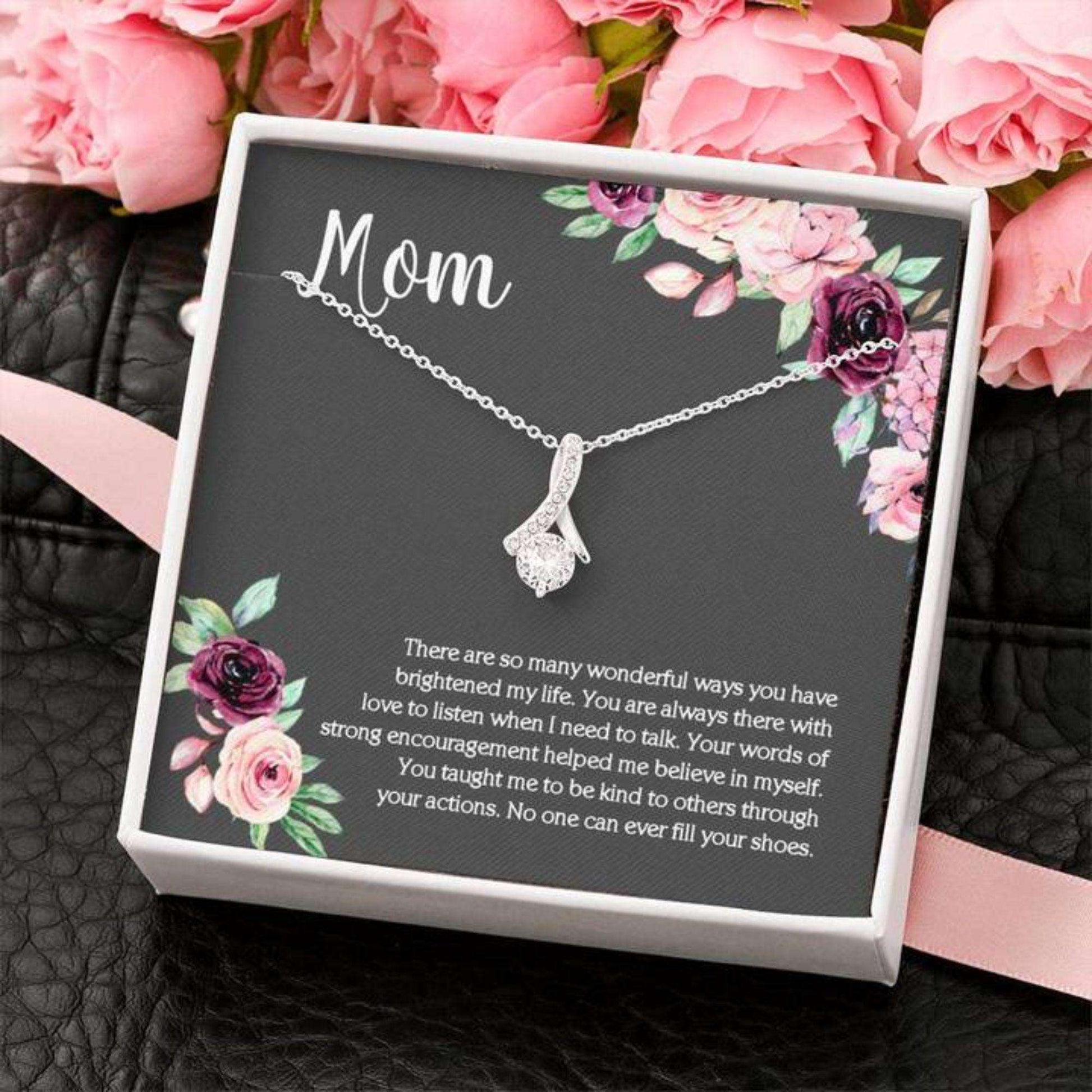 Mom Necklace, Gift For Mom, Mom Necklace Gift From Son Or Daughter, Cz Pendant Gifts For Daughter Rakva