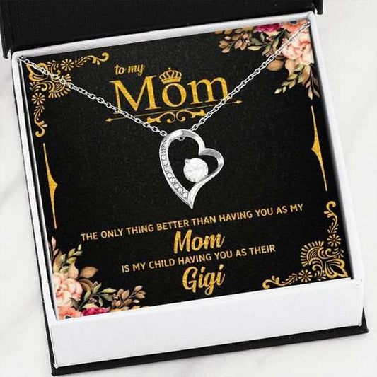 Mom Necklace, Gift For Mom My Child Having As Their Gigi Forever Love Necklace Gifts for Mother (Mom) Rakva