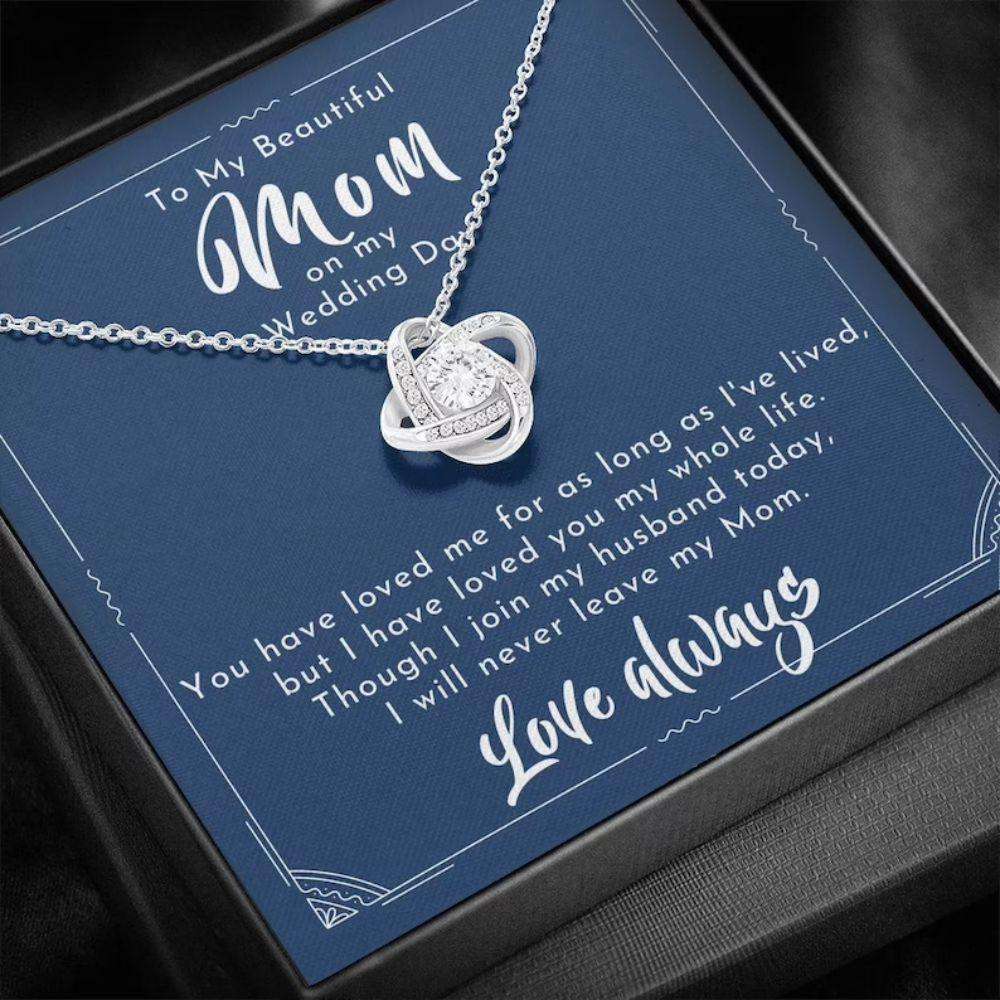 Mom Necklace, Gift For Mom Necklace On My Wedding Day With Gift Box “ Navy Blue Gifts for Mother (Mom) Rakva