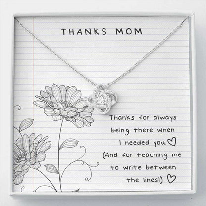 Mom Necklace, Gift For Mom Necklace Thanks Mom For Teaching Me To Write, Mom Jewelry Gifts for Mother (Mom) Rakva