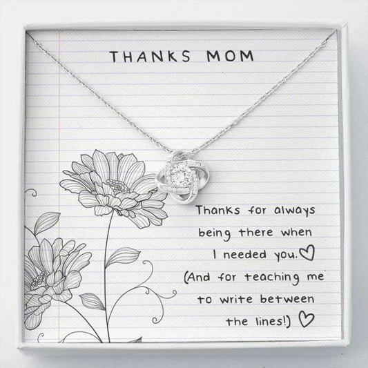 Mom Necklace, Gift For Mom Necklace Thanks Mom For Teaching Me To Write, Mom Jewelry Gifts for Mother (Mom) Rakva