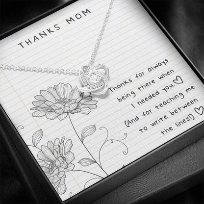 Mom Necklace, Gift For Mom Necklace Thanks Mom For Teaching Me To Write, Mom Jewelry Gifts for Mother (Mom) Rakva