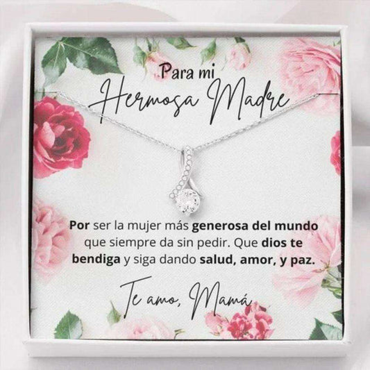 Mom Necklace, Gift For Mom Para La Mujer M�S Generosa Del Mundo Alluring Beauty Necklace Gifts for Mother (Mom) Rakva