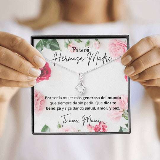 Mom Necklace, Gift For Mom Para La Mujer M�S Generosa Del Mundo Alluring Beauty Necklace Gifts for Mother (Mom) Rakva