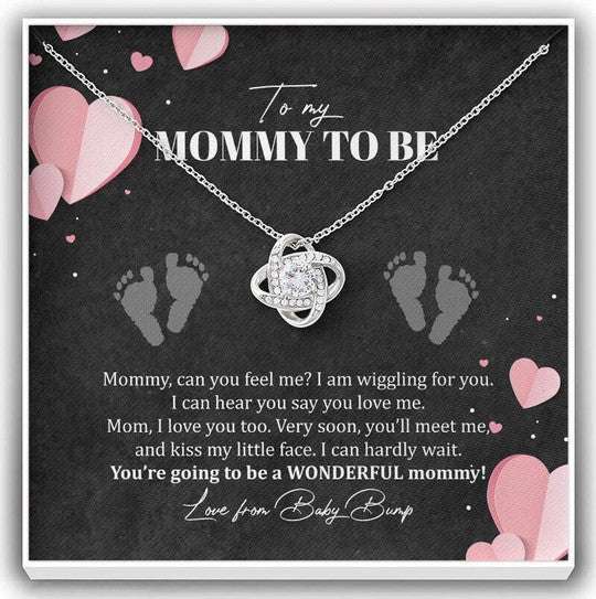 Mom Necklace, Gift For Mom To Be Can You Feel Me Love Knot Necklace Gifts for Mother (Mom) Rakva