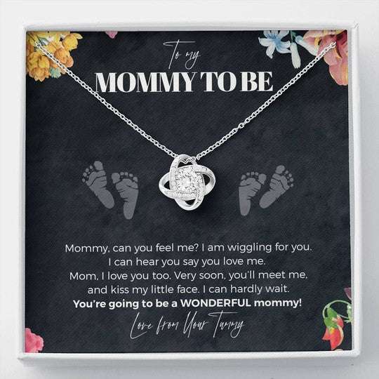 Mom Necklace, Gift For Mom To Be I Can Hear You Say You Love Me Love Knot Necklace Gifts for Mother (Mom) Rakva