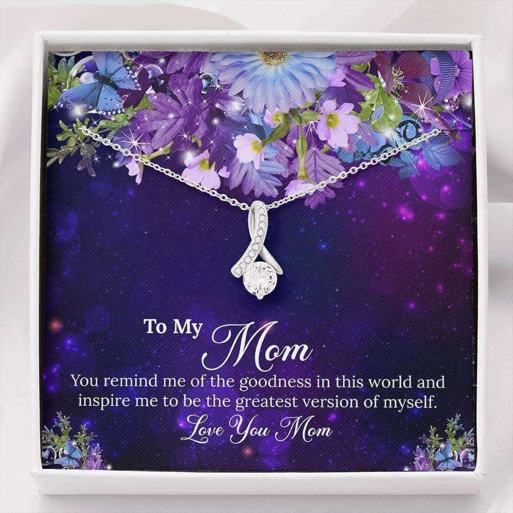 Mom Necklace, Gift For Mom “ To My Mom Purple Flowers Necklace Gifts for Mother (Mom) Rakva