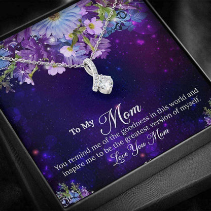 Mom Necklace, Gift For Mom “ To My Mom Purple Flowers Necklace Gifts for Mother (Mom) Rakva