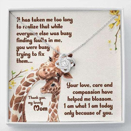 Mom Necklace, Gift For Mom What I Am Today Only Because Of You Love Knot Necklace Gifts for Mother (Mom) Rakva