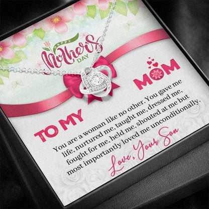 Mom Necklace, Gift For Mom You Are A Woman Like No Other Love Knot Necklace Gifts for Mother (Mom) Rakva