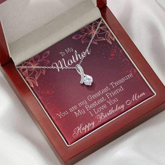 Mom Necklace, Gift For Mom You Are My Greatest Treasure Alluring Beauty Necklace Gifts for Mother (Mom) Rakva