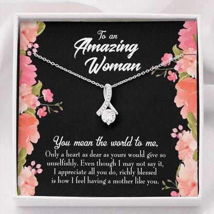 Mom Necklace, Gift For Mom You Mean The World To Me Alluring Beauty Necklace Gifts for Mother (Mom) Rakva