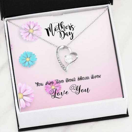 Mom Necklace, Gift For Mom You’Re The Best Mom Ever Forever Love Necklace Gifts for Mother (Mom) Rakva