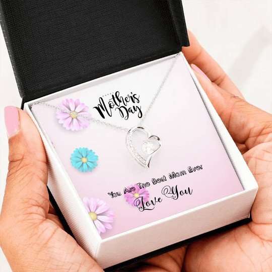 Mom Necklace, Gift For Mom You’Re The Best Mom Ever Forever Love Necklace Gifts for Mother (Mom) Rakva