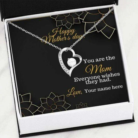 Mom Necklace, Gift For Mom You’Re The Mom Everyone Wishes They Had Black Art Forever Love Necklace Gifts for Mother (Mom) Rakva