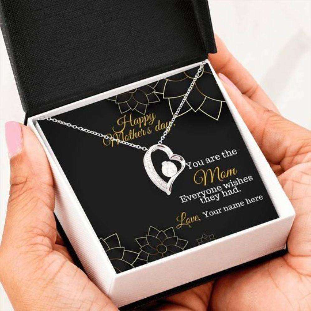 Mom Necklace, Gift For Mom You’Re The Mom Everyone Wishes They Had Black Art Forever Love Necklace Gifts for Mother (Mom) Rakva