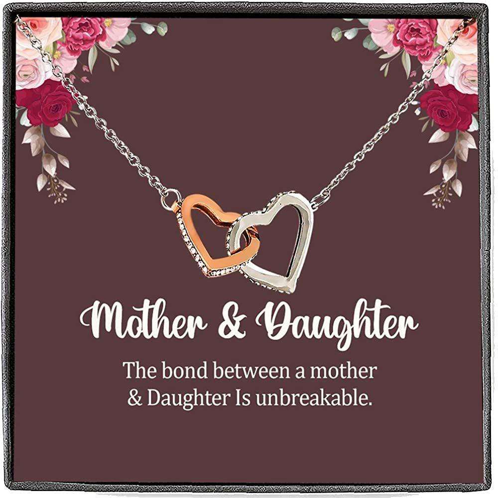 Mom Necklace, Gift For Mom/Daughter Necklace “ Best Family Gifts The Bond Between A Mother & Daughter Is Unbreakable Dughter's Day Rakva