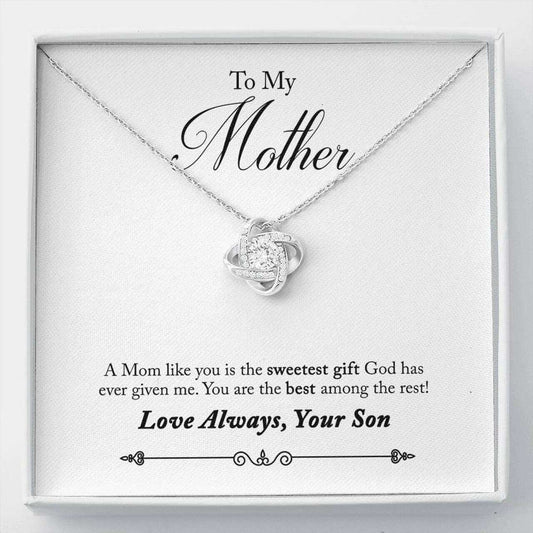 Mom Necklace, Gift For Mother From Son, Mom Necklace The Sweetest Gift God Has Ever Given Me Gifts for Mother (Mom) Rakva