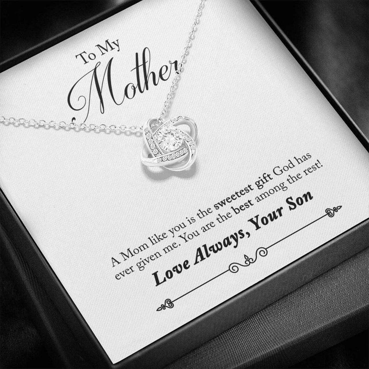 Mom Necklace, Gift For Mother From Son, Mom Necklace The Sweetest Gift God Has Ever Given Me Gifts for Mother (Mom) Rakva