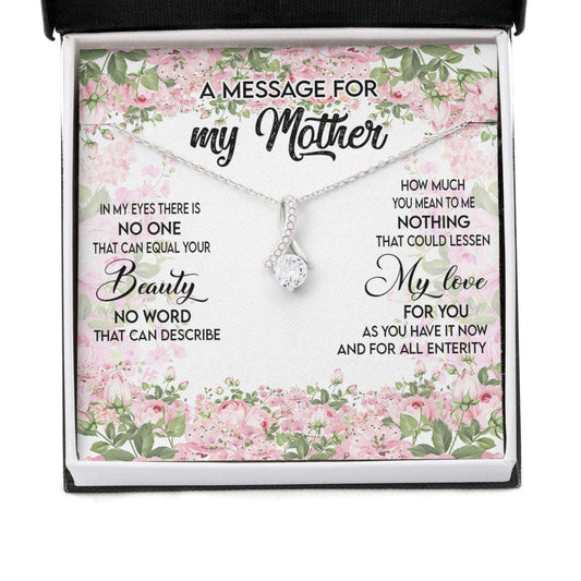 Mom Necklace, Gift For Mother’S Day A Message For My Mother, Message Card Beauty Necklace Gifts for Mother (Mom) Rakva