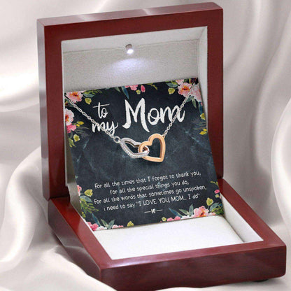 Mom Necklace, Gift For Mother’S Day All The Times I Forgot To Thank You, Message Card Hearts Necklace Gifts for Mother (Mom) Rakva