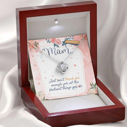 Mom Necklace, Gift For Mother’S Day Can’T Thank You Enough, Message Card Love Knot Necklace Gifts for Mother (Mom) Rakva