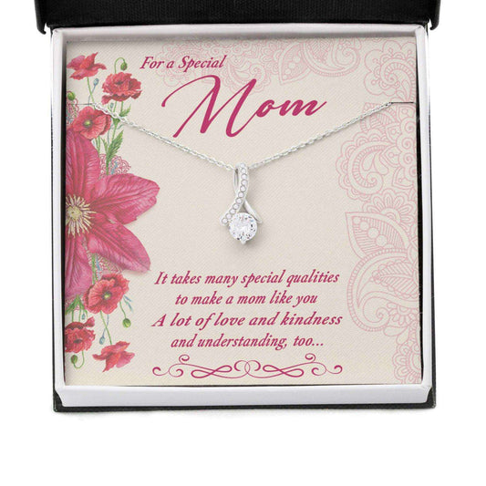 Mom Necklace, Gift For Mother’S Day For A Special Mom, Message Card Beauty Necklace Gifts for Mother (Mom) Rakva