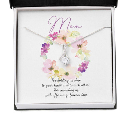 Mom Necklace, Gift For Mother’S Day Forever Love, Elegant Message Card Beauty Necklace Gifts for Mother (Mom) Rakva