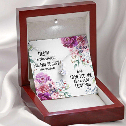 Mom Necklace, Gift For Mother’S Day Mother You Are My World Message Card Beauty Necklace Gifts for Mother (Mom) Rakva