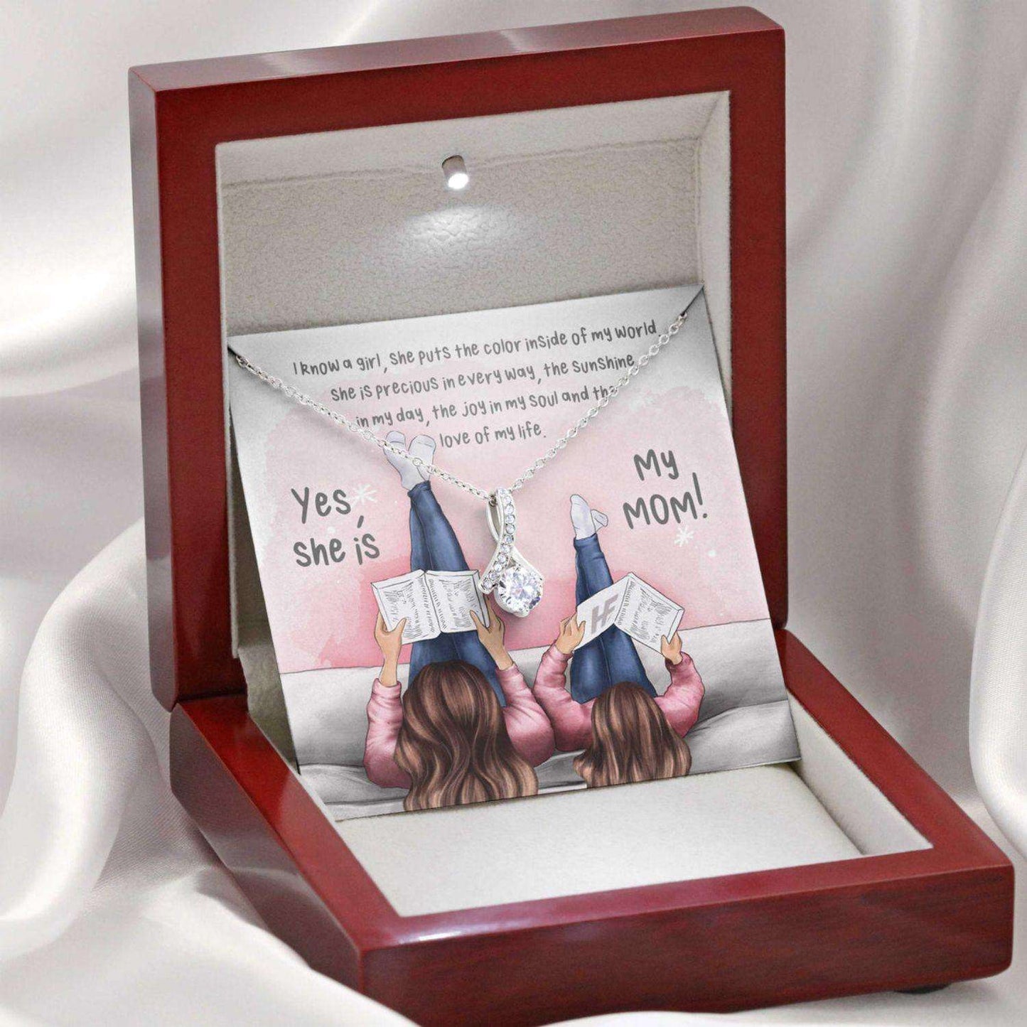 Mom Necklace, Gift For Mother’S Day Precious In Every Way, Message Card Beauty Necklace Gifts for Mother (Mom) Rakva