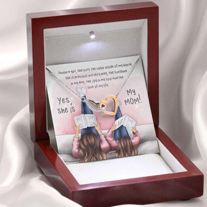 Mom Necklace, Gift For Mother’S Day Precious In Every Way, Message Card Hearts Necklace Gifts for Mother (Mom) Rakva