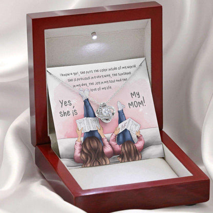 Mom Necklace, Gift For Mother’S Day Precious In Every Way, Message Card Love Knot Necklace Gifts for Mother (Mom) Rakva