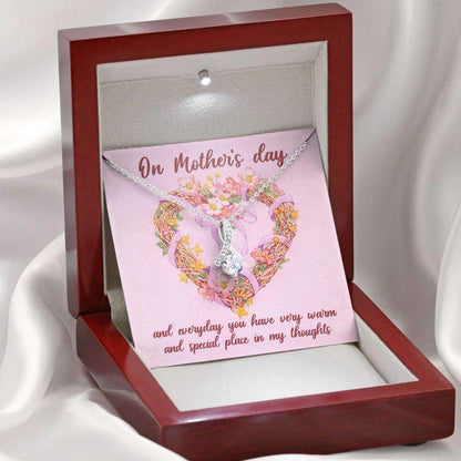 Mom Necklace, Gift For Mother’S Day Warm And Special Place In My Thought, Message Card Beauty Necklace Gifts for Mother (Mom) Rakva