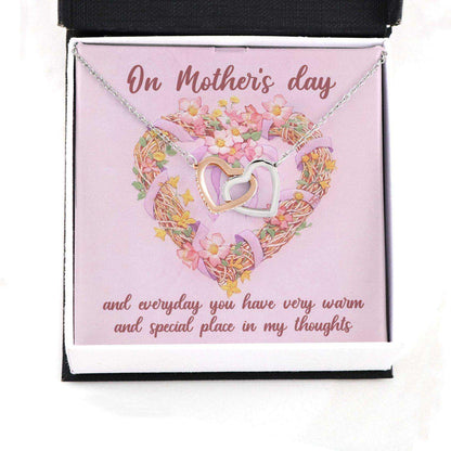 Mom Necklace, Gift For Mother’S Day Warm And Special Place In My Thought, Message Card Hearts Necklace Gifts for Mother (Mom) Rakva