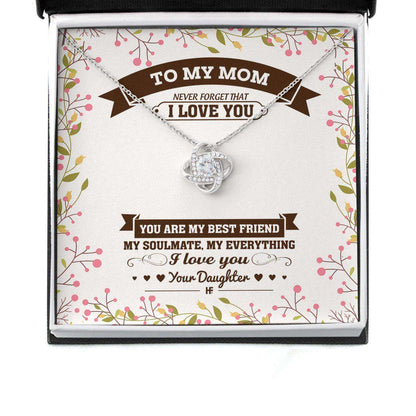 Mom Necklace, Gift For Mother’S Day You’Re My Everything, Delightful Message Card Love Knot Necklace Gifts for Mother (Mom) Rakva