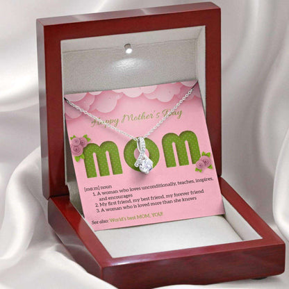 Mom Necklace, Gift For My Beloved Mom On Mother’S Day With Paper Cut Letters, Flowers, Alluring Beauty Necklaces Gifts for Mother (Mom) Rakva