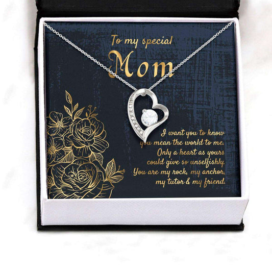 Mom Necklace, Gift For My Special Mom On Mother’S Day With Golden Lined Roses Forever Love Necklaces Gifts for Mother (Mom) Rakva