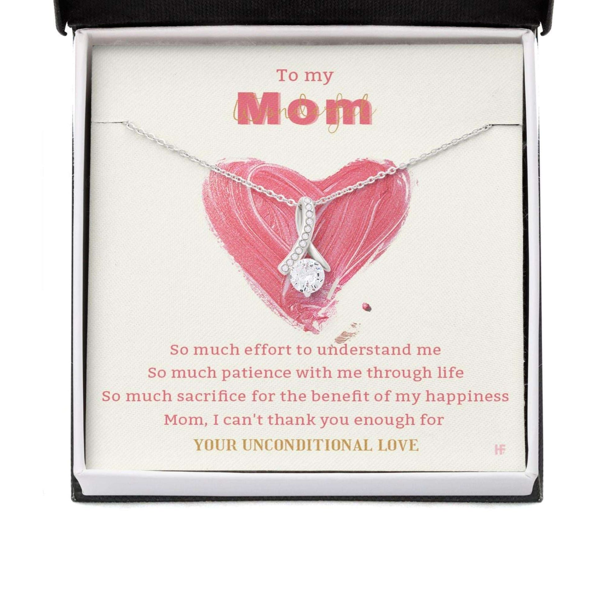 Mom Necklace, Gift For My Wonderful Mom On Mother’S Day With Hand Acrylic Jelly Paint Alluring Beauty Necklaces Gifts for Mother (Mom) Rakva