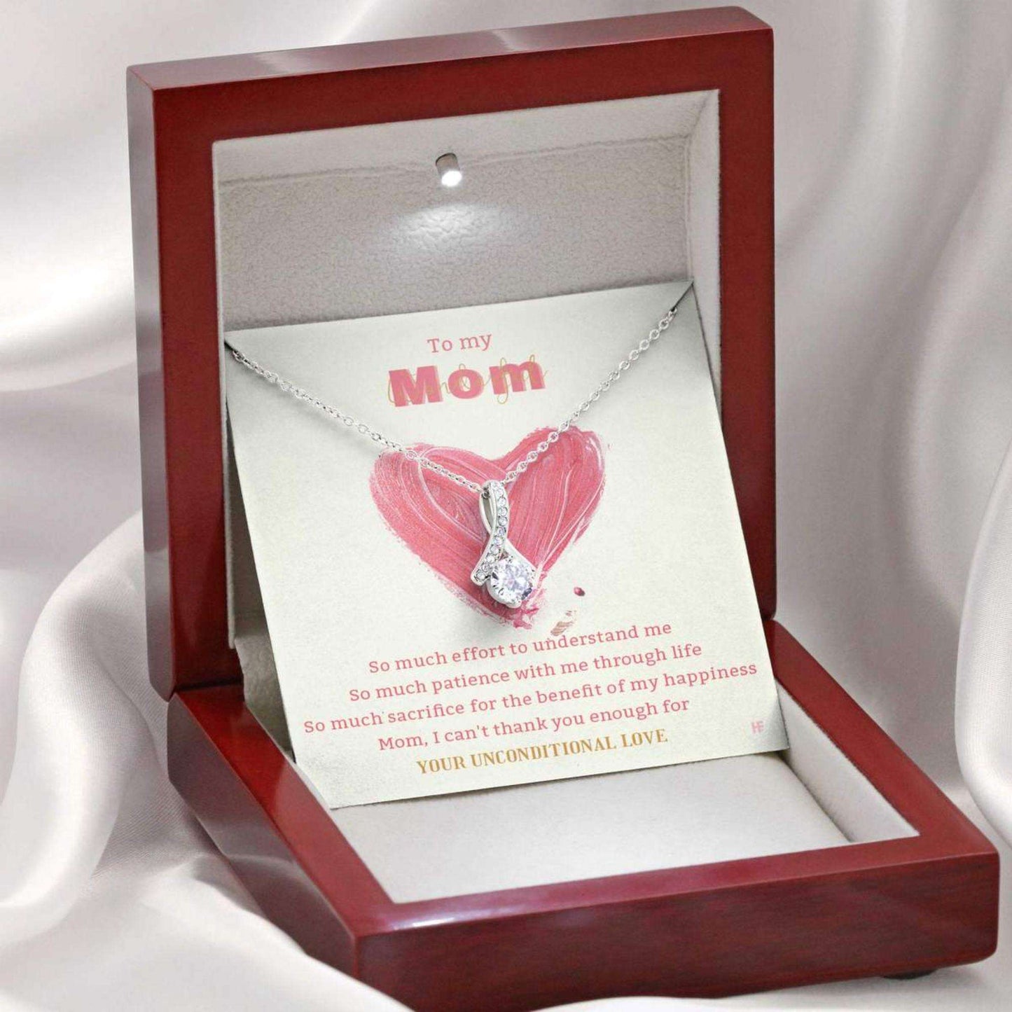 Mom Necklace, Gift For My Wonderful Mom On Mother’S Day With Hand Acrylic Jelly Paint Alluring Beauty Necklaces Gifts for Mother (Mom) Rakva