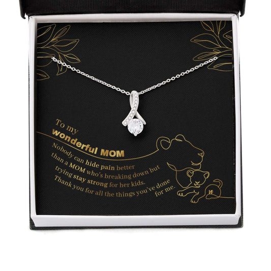 Mom Necklace, Gift For My Wonderful Mom On Mother’S Day With Lioness And Small Cub Lined Alluring Beauty Necklaces Gifts for Mother (Mom) Rakva