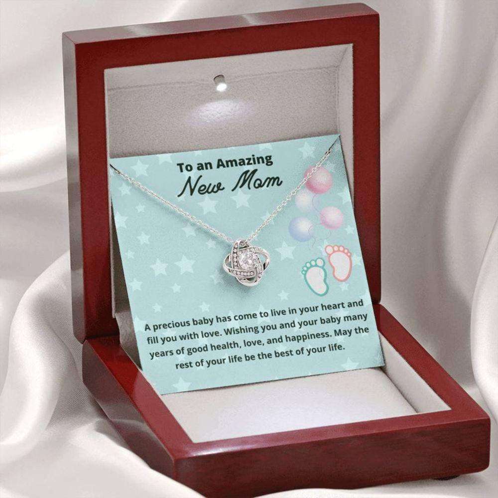 Mom Necklace, Gift For New Mom Love Knot Necklace First Time Mom To Be Gifts, Present For New Mom Gifts For Mom To Be (Future Mom) Rakva