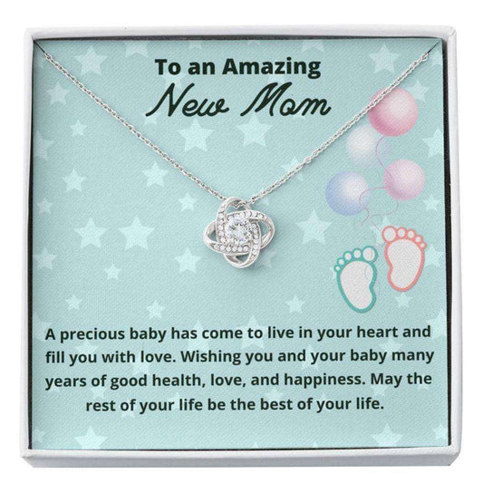 Mom Necklace, Gift For New Mom Love Knot Necklace First Time Mom To Be Gifts, Present For New Mom, Unique New Mom Gift Gifts For Mom To Be (Future Mom) Rakva