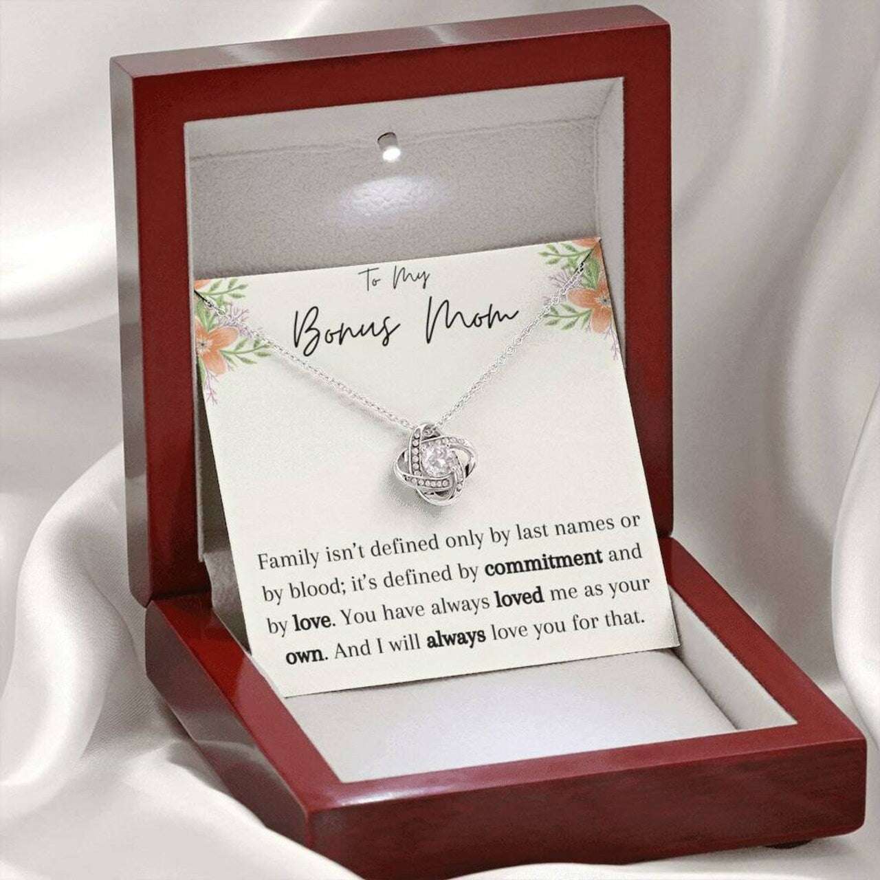 Mom Necklace, Gift For Step Mom To My Bonus Mom Necklace You Have Always Loved Me As Your Own Gifts for Mother (Mom) Rakva