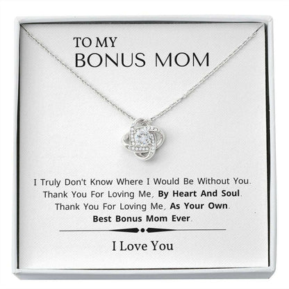 Mom Necklace, Gift For Stepmom To My Bonus Mom Necklace Thank You For Loving Me, Mom Jewelry Gifts for Mother (Mom) Rakva