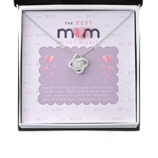 Mom Necklace, Gift For The Best Mom In The World On Mother’S Day With Pink Paper Heart Necklace Gifts for Mother (Mom) Rakva